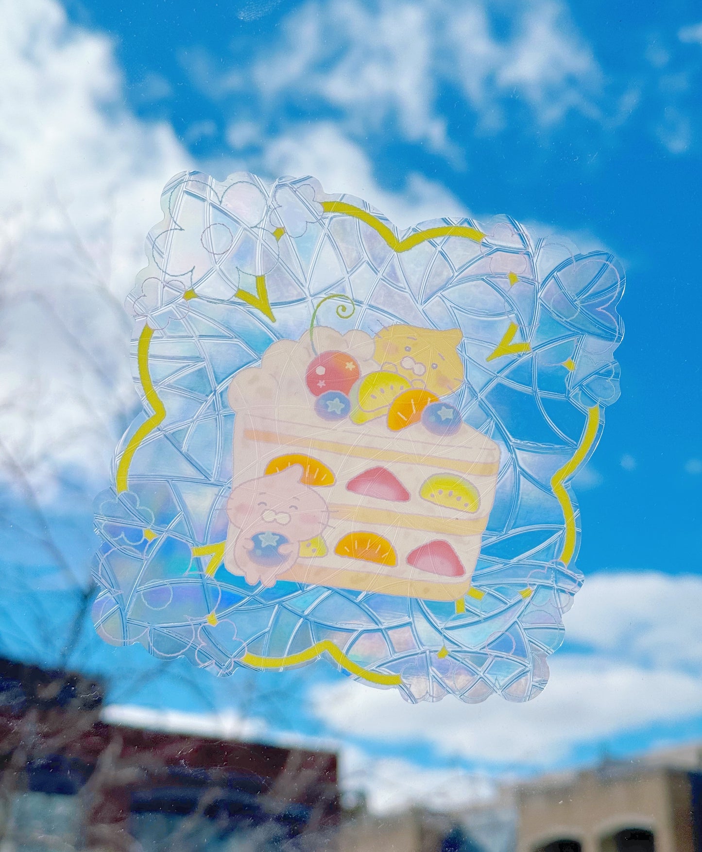 sweets time suncatcher sticker