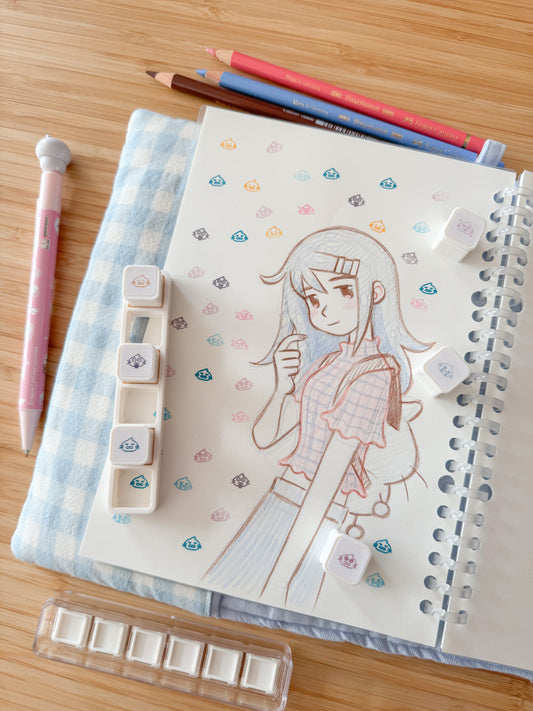 Pixel Yogurts Daily Emotions Button Stamp