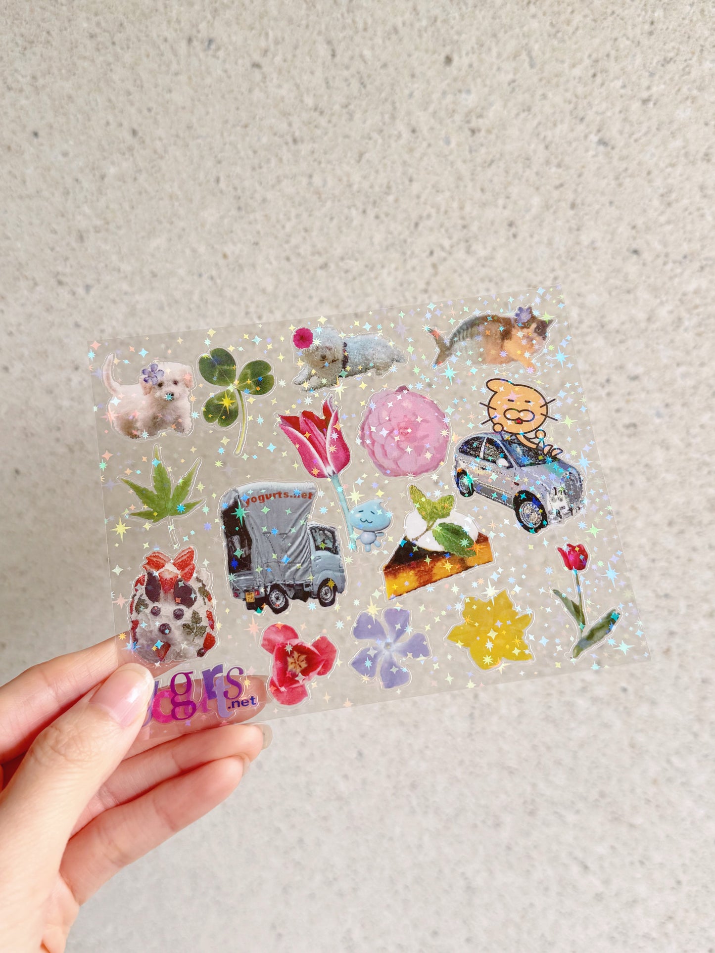 enjoyment holo glitter sticker sheet