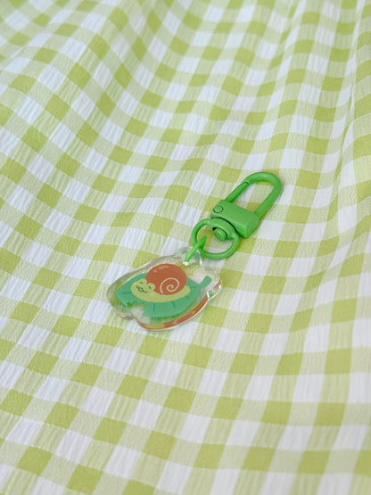 mini snail frog charm