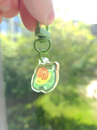 mini snail frog charm