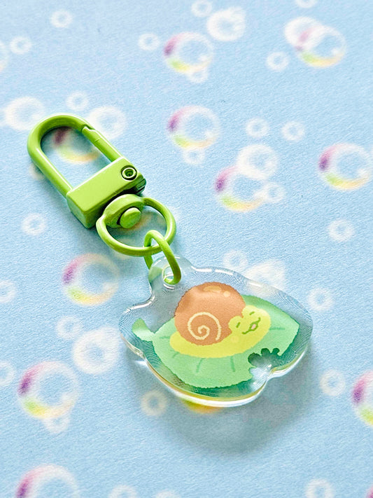 mini snail frog charm