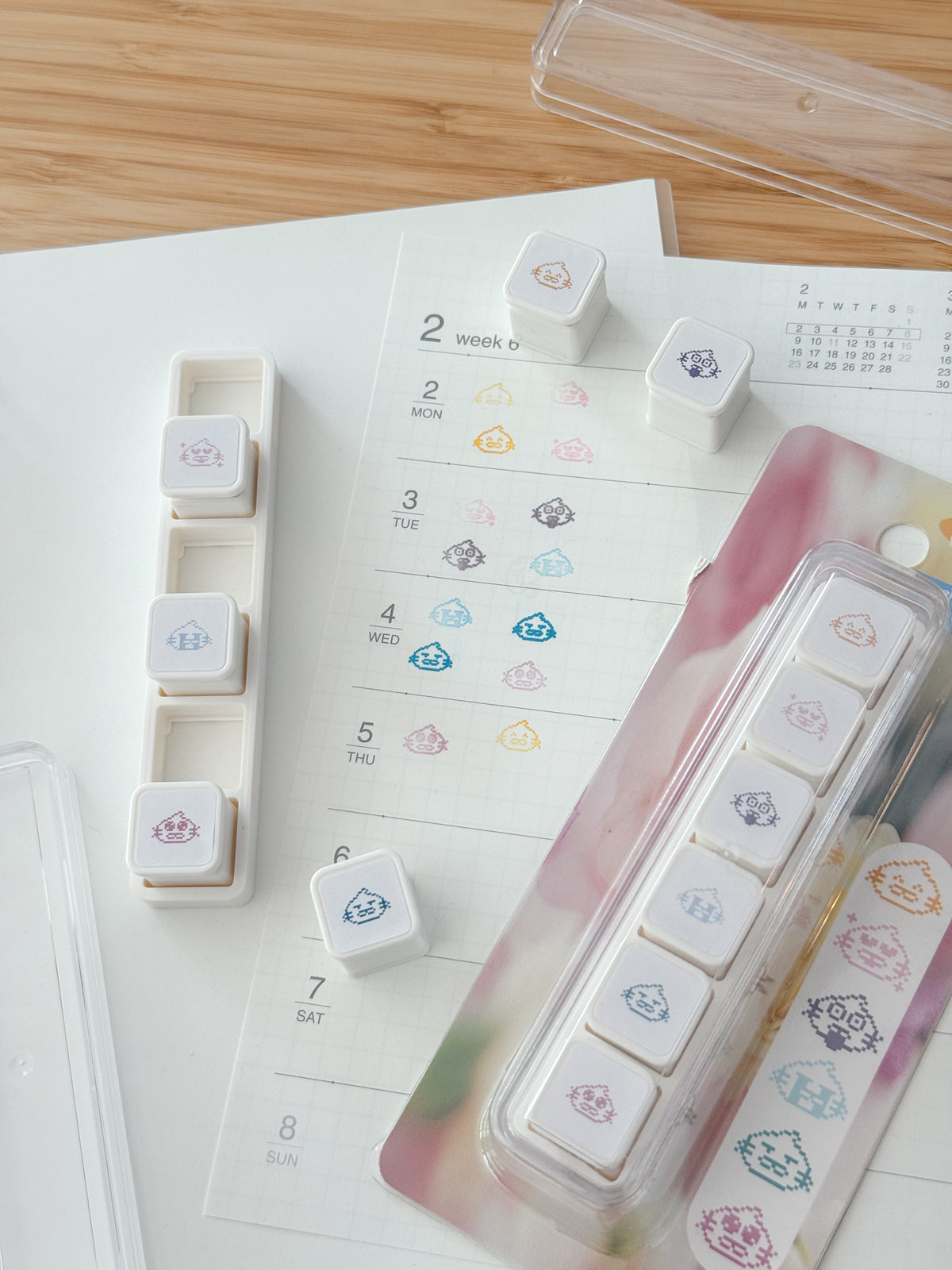 Pixel Yogurts Daily Emotions Button Stamp