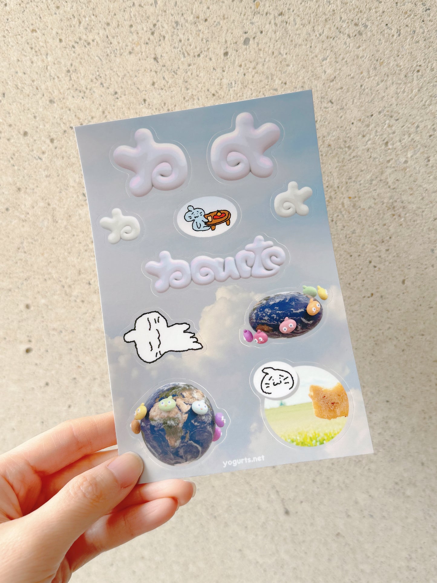 yogurts world sticker sheet