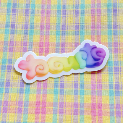 rainbow jelly yogurts clear sticker