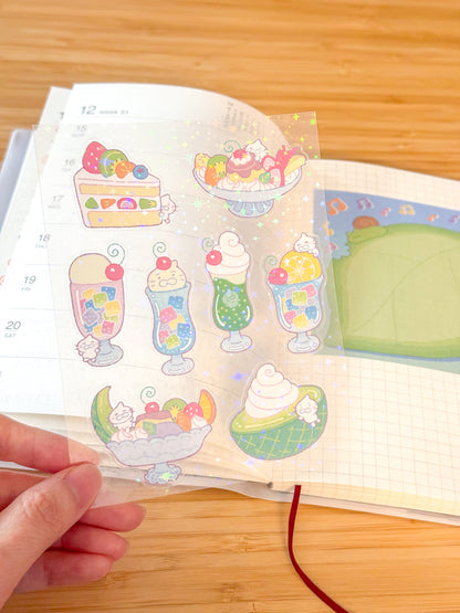 sweets time holo glitter sticker sheet